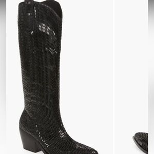 AZALEA WANG RHINESTONE COWBOY BOOTS